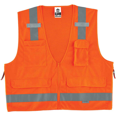 Tenacious Holdings Ergodyne 8250Z Type R Class 2 Surveyors Vest, Orange, EGO21415