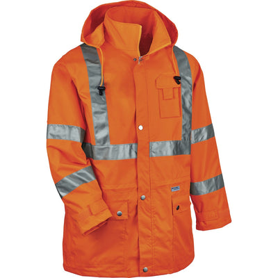Tenacious Ergodyne 8365 Type R Class 3 Rain Jacket, Orange, EGO24315