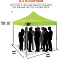 Tenacious Holdings Ergodyne 6000 Heavy-Duty Pop-Up Tent - 10ft x 10ft / 3m x 3m, Lime, EGO12900