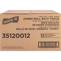 Genuine Joe 1-ply Jumbo Roll Bath Tissue, White, 12 / Carton, GJO35120012