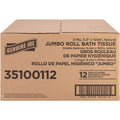 Genuine Joe Jumbo Jr Dispenser Bath Tissue Roll, White, 12 / Carton, GJO35100112