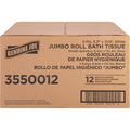 Genuine Joe Jumbo Jr Dispenser Bath Tissue Roll, White, 12 / Carton, GJO3550012