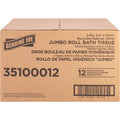 Genuine Joe Jumbo Jr Dispenser Bath Tissue Roll, White, 12 / Carton, GJO35100012