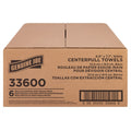Genuine Joe Centerpull Towel Rolls, White, 6 / Carton, GJO33600