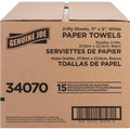 Genuine Joe 2-ply Paper Towel Rolls, White, 15 / Carton, GJO34070
