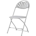 Dorel Zown Premium Fan Back Folding Chair, 8 / Carton, CSC60542WHT8E