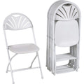 Dorel Zown Premium Fan Back Folding Chair, 8 / Carton, CSC60542WHT8E