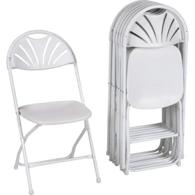 Dorel Zown Premium Fan Back Folding Chair, 8 / Carton, CSC60542WHT8E