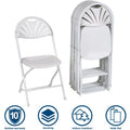 Dorel Zown Premium Fan Back Folding Chair, 8 / Carton, CSC60542WHT8E