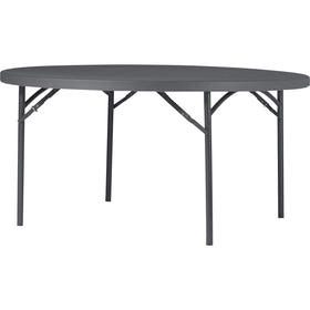 Dorel Zown Commercial Round Blow Mold Fold Table, Gray, CSC60535SGY1E