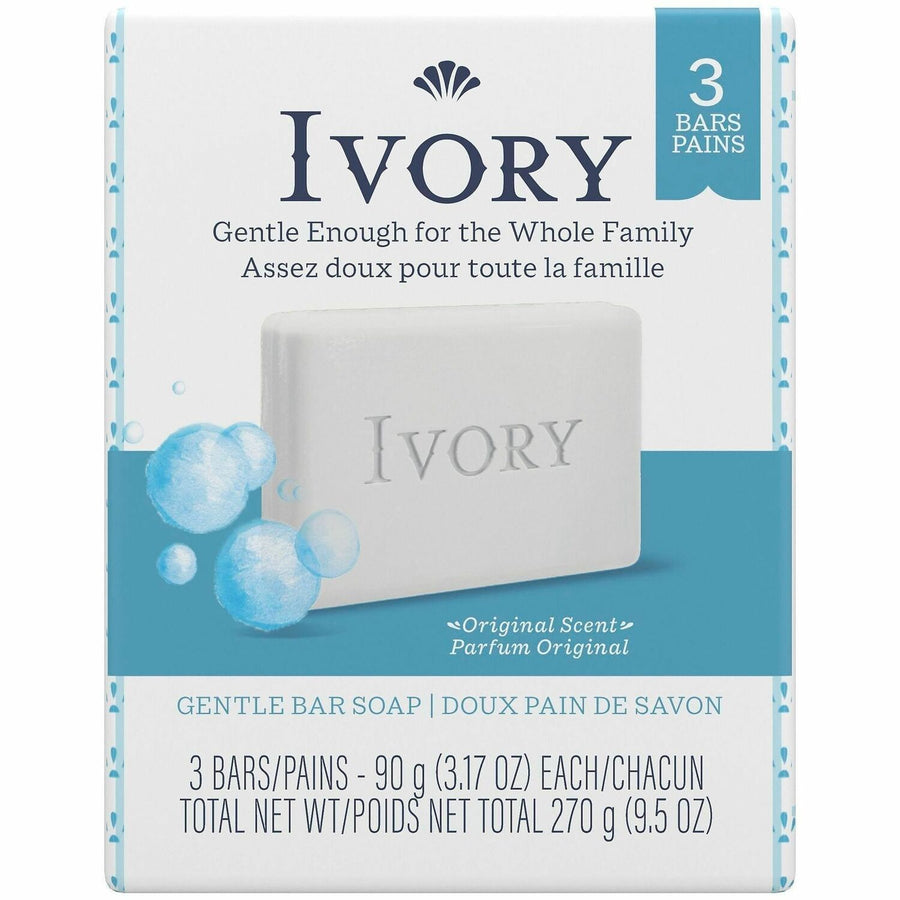 Ivory Bar Soap, White, Non-clog, 3 / Pack, PGC12364
