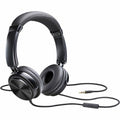 Compucessory Tangle-free Headset with Mic, Black, CCS15165