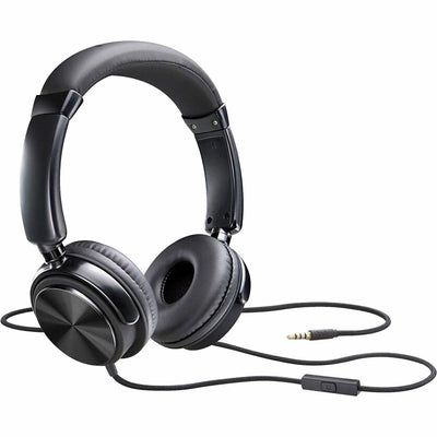 Compucessory Tangle-free Headset with Mic, Black, CCS15165