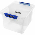 Fellowes Bankers Box Portable Open Desktop File Box with Side Handles, Clear, FEL0086401