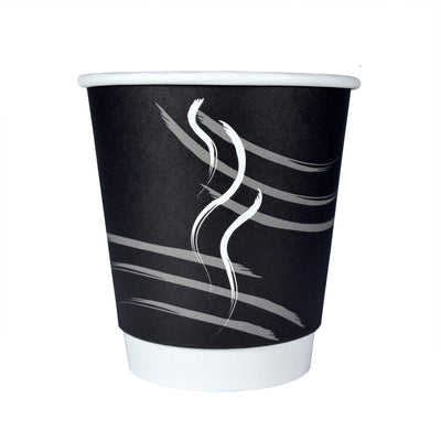 RDI-USA RDI 10 oz Double Wall Hot Paper Cups, Black, 600 / Carton, CFPCPDBU10BLK
