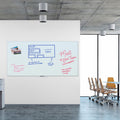 U Magnetic Glass Dry-Erase Board, 96" X 47", White Frosted Surface, Frameless, UBR4148U0001
