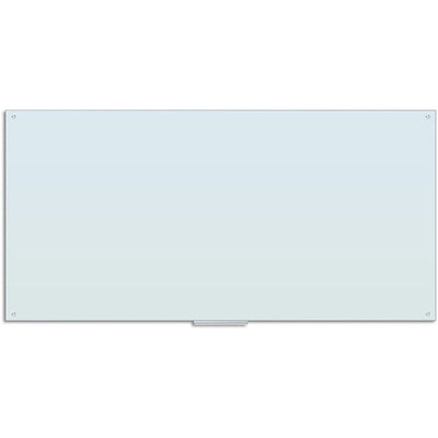 U Magnetic Glass Dry-Erase Board, 96" X 47", White Frosted Surface, Frameless, UBR4148U0001