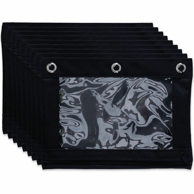 Business Source Binder Pencil Pouch, Black, 6 / Bag, BSN18303