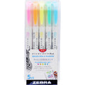 Zebra MILDLINER Dual Ended Brush Pen & Marker Set, 5 / Pack, ZEB79105