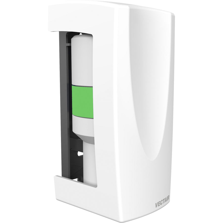Vectair Systems V-Air MVP Air Freshener Dispenser, 2.8" x 5.7", White, Key Lock, VTSVAIRMVPW