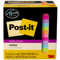 3M Post-it Super Sticky Notes, Neon Green Limeade, 15 / Pack, MMM65415SSCP