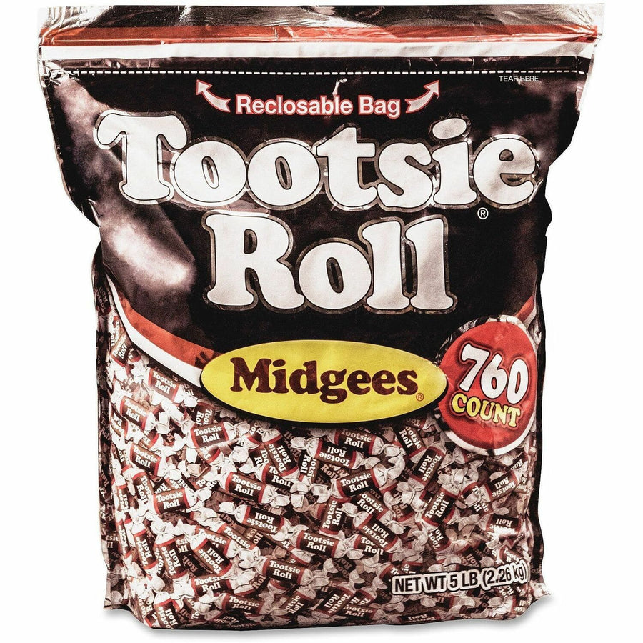 Tootsie Roll Midgees Candy, Resealable Container, 1 Bag, TOO884580