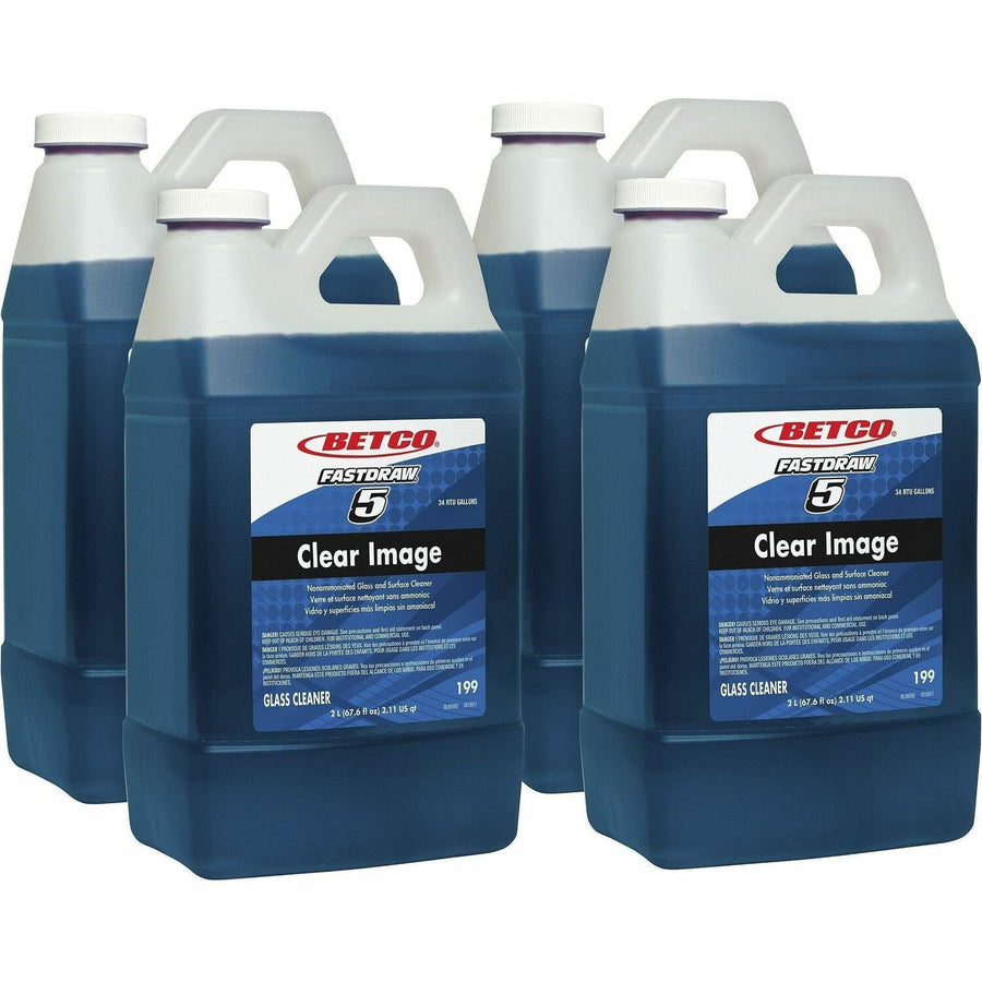 Betco Clear Image FastDraw 5 Glass Cleaner, Blue, 4 / Carton — view 1
