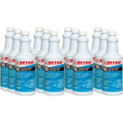 Betco Fight-Bac RTU Disinfectant Cleaner, Clear, 12 / Carton, BET3111200CT