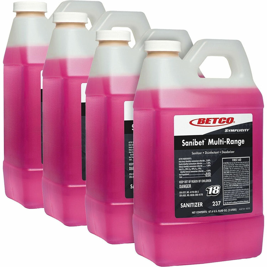 Betco Symplicity FastDraw 18 Sanibet MultiRange Sanitizer, Pink, 4 / Carton — view 1