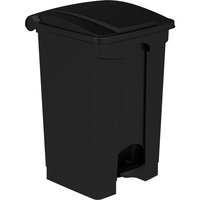 Safco Plastic Step-on Waste Receptacle, Black, 12 gal, SAF9925BL