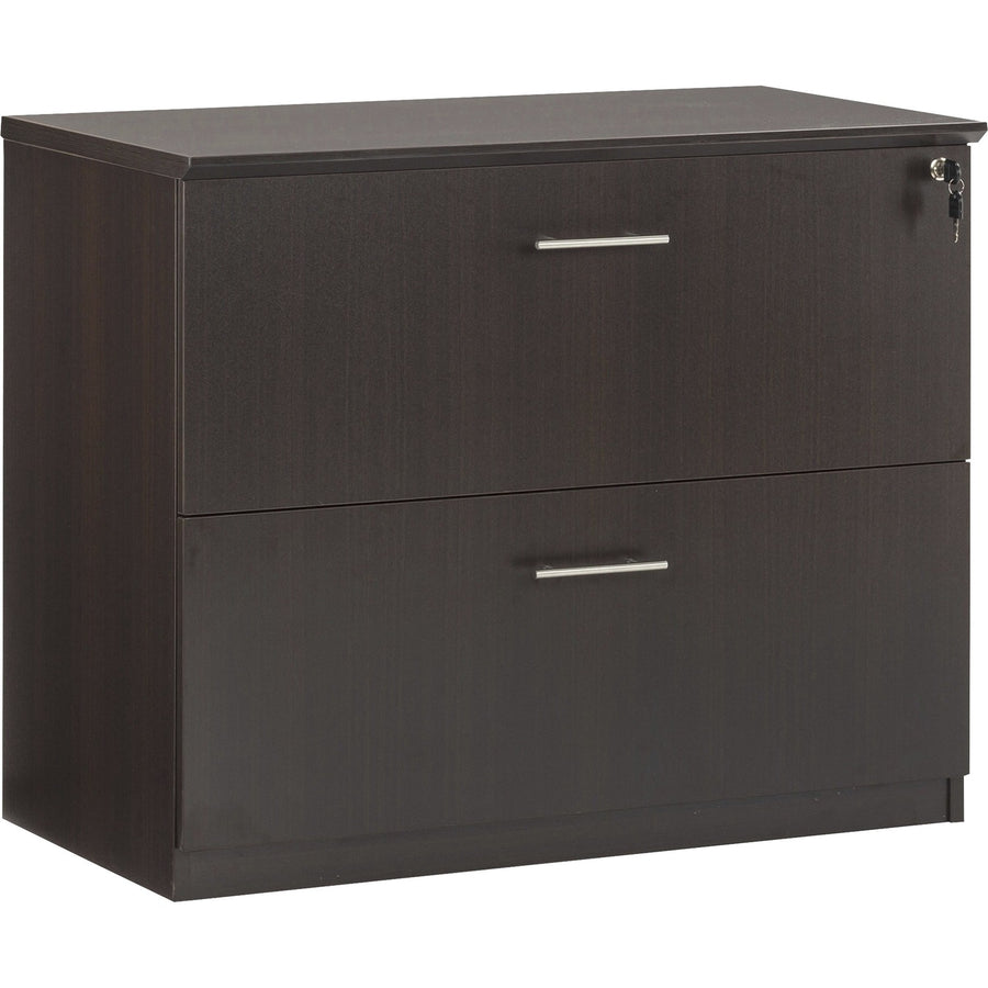 Safco Medina Mocha Laminate Office Unit, 9.1" Height x 11.9" Depth - Drawer, Medium Density Fiberboard (MDF), Ball Bearing Glide, SAFMVLFLDC