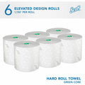 Kimberly-Clark Scott Pro High-Capacity Hard Roll Towels with Elevated Design and Absorbency Pockets, White, 6 / Carton, KCC25700
