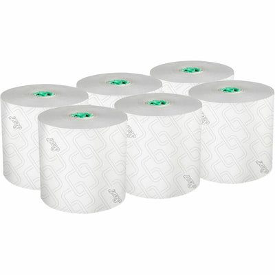 Kimberly-Clark Scott Pro High-Capacity Hard Roll Towels with Elevated Design and Absorbency Pockets, White, 6 / Carton, KCC25700