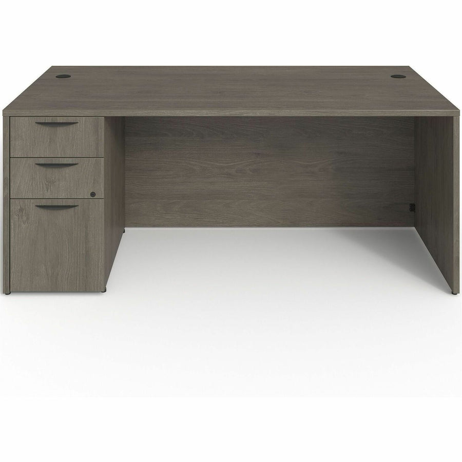 Lorell Prominence 2.0 Left-Pedestal Desk, 1" Thickness - Top, Particleboard, Grommet, LLRPD3672LSPGE