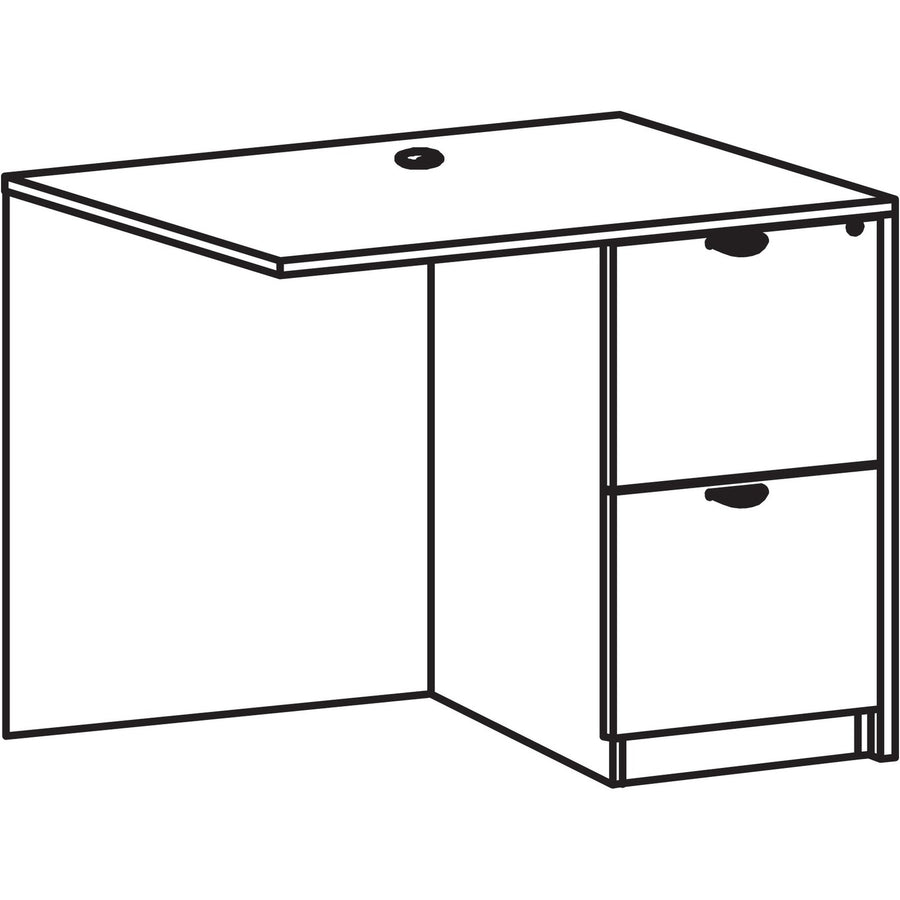Lorell Prominence 2.0 Right Return, 1" Thickness - Top, Particleboard, Cord Management, LLRPR2442RGE