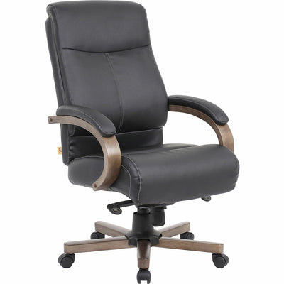 Lorell Executive High-Back Wood Finish Office Chair, LLR69590