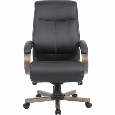 Lorell Executive High-Back Wood Finish Office Chair, LLR69590