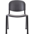 Lorell Low-Back Stack Chairs, Black, 4 / Carton, LLR62125