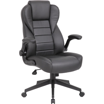 Norstar Office Boss Executive LeatherPlus Chair, 1 Carton, BOPB8551BK