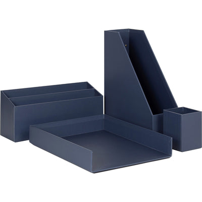 U 4-Piece Desk Organization Set, Navy, UBR3631U0002