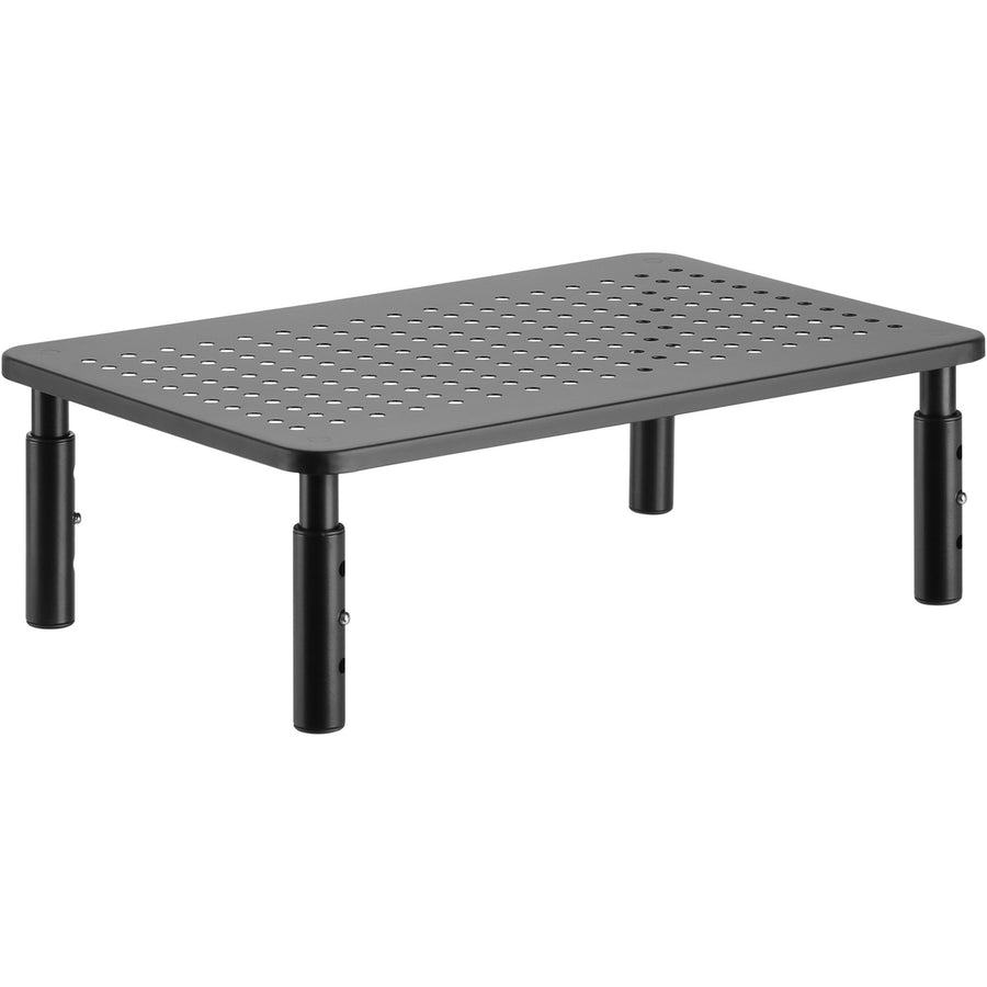 Lorell Height-Adjustable Device Stand, 9.25" x 5.50", Black, Steel, Non-skid, LLR18329