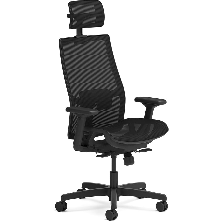 HON Ignition 2.0 Mid-back Task Chair with Headrest, 27" x 54", Black, HONI2MSKY1IMTHR