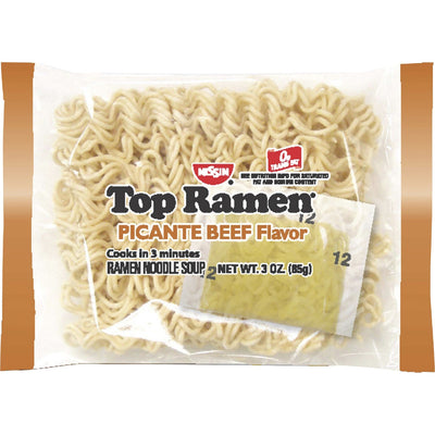 NISSIN FOODS Top Ramen Beef Picante Cup Noodles, 24 / Carton, NSF11612