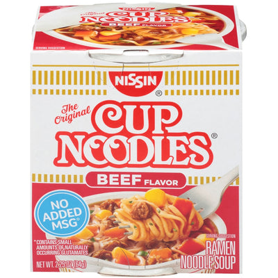 NISSIN FOODS Top Ramen Beef Flavor Cup Noodles, 12 / Carton, NSF23001
