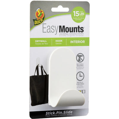 Shurtech Duck Brand EasyMounts Interior Drywall J Hook, White, DUC287391