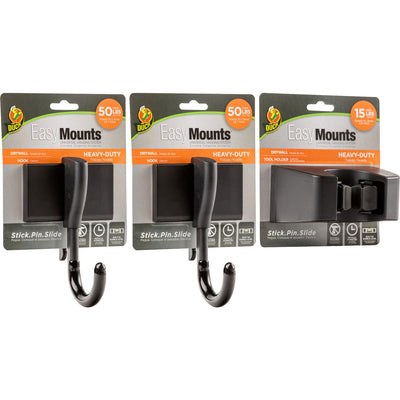 Shurtech Duck Brand EasyMounts Heavy-Duty Garage Kit, Black, 1 Box, DUC287392