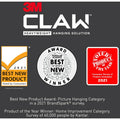 3M CLAW Drywall Picture Hanger, Gray, 2 / Pack, MMM3PH65M2ES
