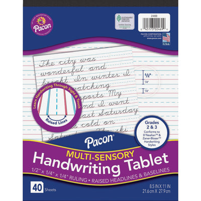 Dixon Ticonderoga Pacon Multi-Sensory Ruled Handwriting Tablet, White, PACP2469
