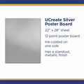 Dixon Ticonderoga UCreate Metallic Poster Board, Gray, 25 / Carton, PACP54991