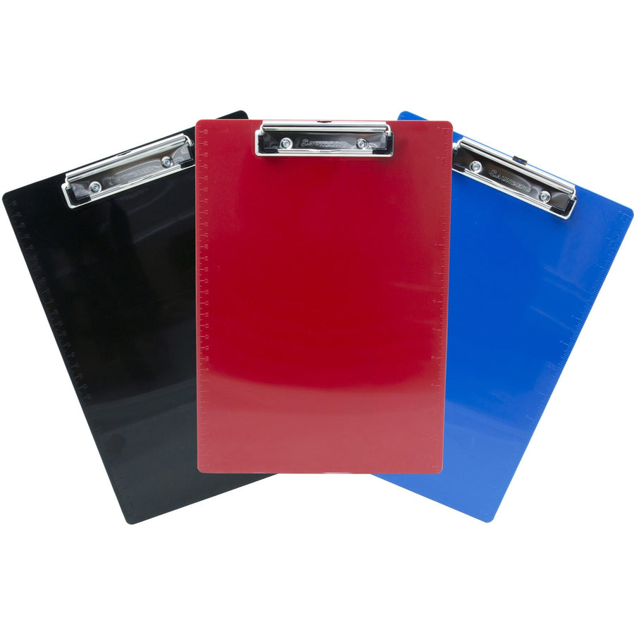 Saunders Recycled Plastic Clipboard, 8.5" Width x 11" Length, Low Profile Clip, 3 / Pack, SAU22601